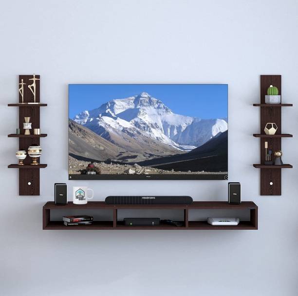 K K HANDICRAFTS Wooden Wall Mounted TV Entertainment Unit & Wall Decor Shelves Engineered Wood TV Entertainment Unit
