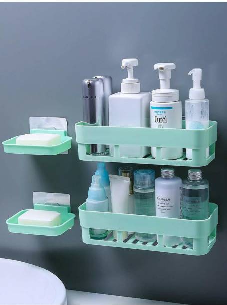 HXOSET Multipurpose Kitchen Bathroom Rack Storage ABS Plastic Storage Holder Combo