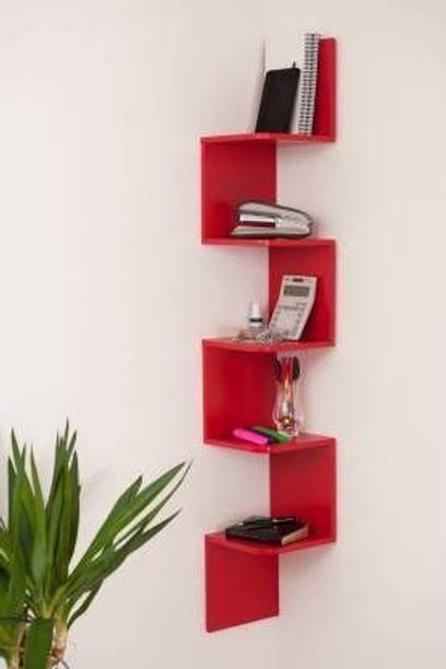 hmhom Wall shelf Zigzag Corner Wall Mount Shelf Unit/Racks and Shelves MDF (Medium Density Fiber) Wall Shelf