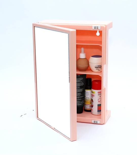 Zahab Bathroom Cabinet With Mirror Plastic Wall Shelf
