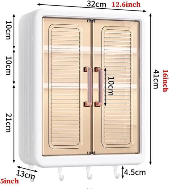 KRELIX Racks/Space Saving Storage Cabinet/Cabinet Organizer For Multipurpose Use Plastic Wall Shelf