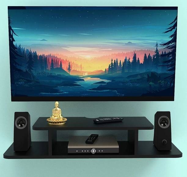 Shanhandicrafts Setup Box & Remote Stand Wooden Wall Shelf Wooden MDF (Medium Density Fiber) Wall Shelf