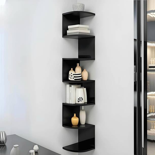 Mark Wood Wall Mount Corner 7 Tier Wall Shelf Wooden Wall Shelf