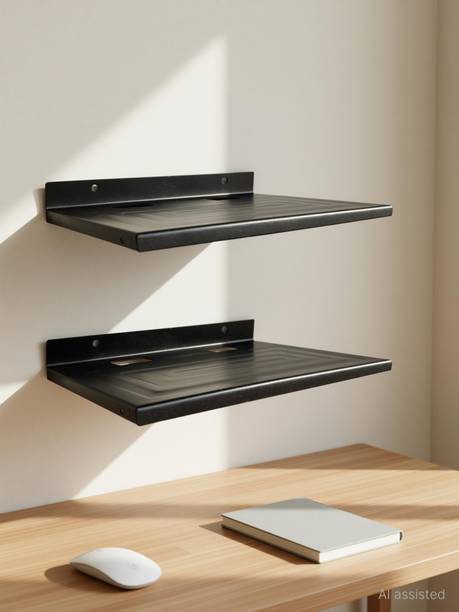 NextZen Wall Mount Set Top Box Stand For TV, Setup Box Holder Wall Shelf, Pack Of 02 Iron Wall Shelf