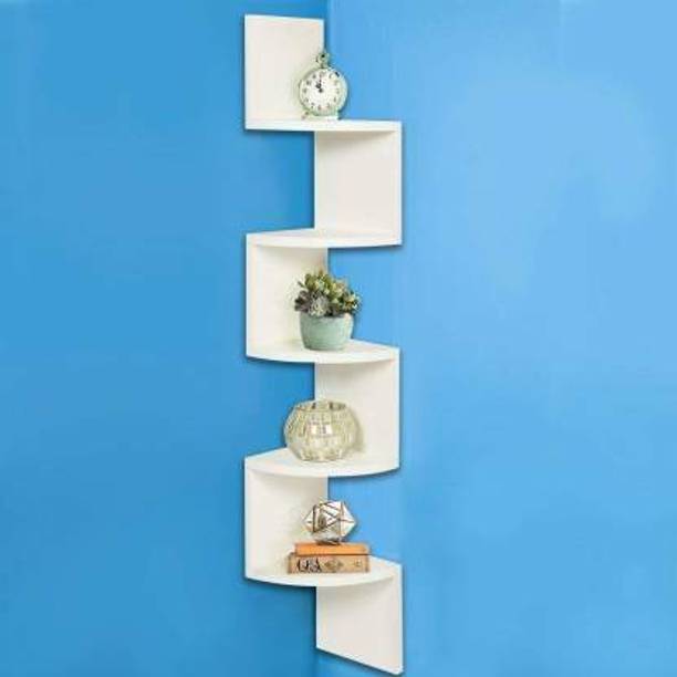 KHANSHOPEE Wall shelf Zigzag Corner Wall Mount Shelf Unit/Racks and Shelves MDF (Medium Density Fiber) Wall Shelf