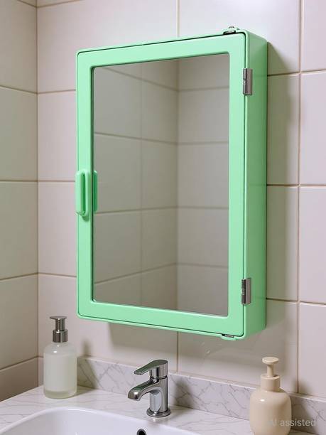 Zahab bathroom cabinet with mirror Plastic Wall Shelf