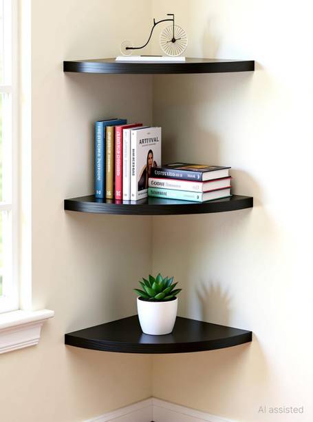 Artival Crafts Elegant Wooden MDF Corner Designs Decorative MDF Wooden Corner Panels Wooden Wall Shelf