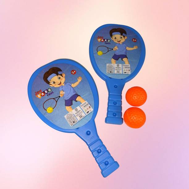 Dorytoys Kids Outdoor Tennis Practice Set with Durable Plastic Rackets and Balls Multicolor Unstrung Tennis Racquet