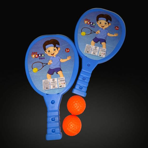 Dorytoys Junior Tennis Practice Set for Children with Plastic Bat and Soft Balls Multicolor Unstrung Tennis Racquet