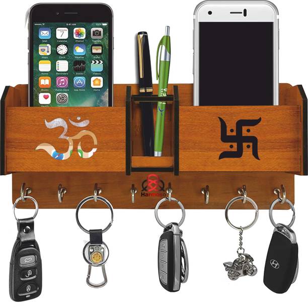 हार्मोसो 2 Pocket pen stand Brown ( No. of Hooks 8) लकड़ी की होल्डर