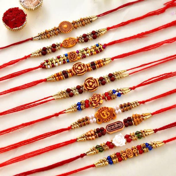Flipkart SmartBuy Designer Combo of 8 Dora Rakhi Set for Brother with Roli Chawal,Best Wishes Greeting Card Mauli Thread Chawal Roli Pack, Greeting Card  Set
