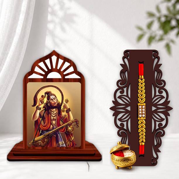 Designer June 2026 rakhi_SHOWPIECE set -935 Mauli Thread, Pearl Rakhi, Showpiece, Chawal Roli Pack Set by GIFTDECOR