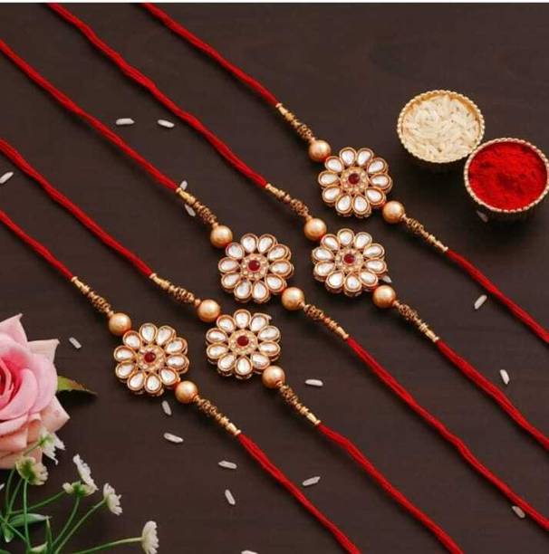 UNNATI JEWEL Designer EJE1 Kundan Rakhi  Set