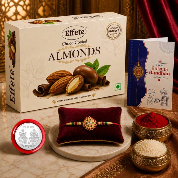 DeoDap Designer Rakhi Combo for Brother with Chocolate Almond (32-GM)Rakhi Set | Y23K1_501_CA32 Assorted Rakhi Set
