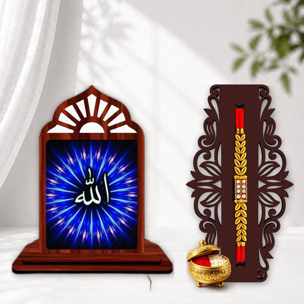 Designer June 2026 rakhi_SHOWPIECE set -245 Mauli Thread, Pearl Rakhi, Showpiece, Chawal Roli Pack Set by GIFTDECOR