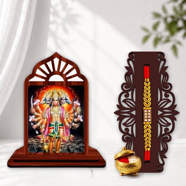 GIFTDECOR Designer June 2026 rakhi_SHOWPIECE set -42 Mauli Thread, Pearl Rakhi, Showpiece, Chawal Roli Pack  Set