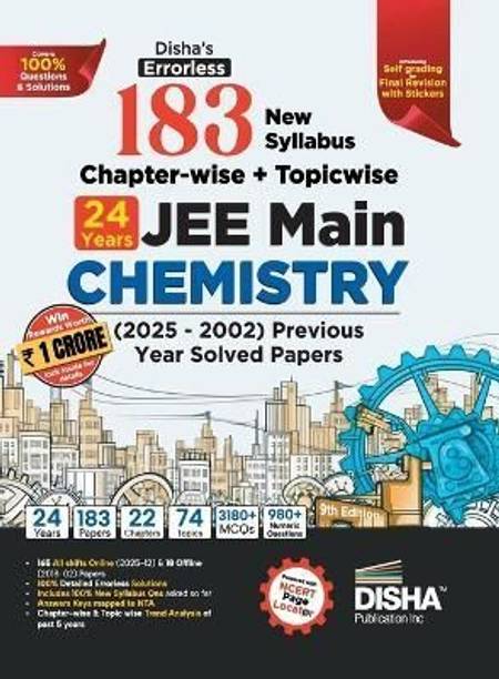 Disha's 179 New Syllabus Chapter-Wise + Topic-Wise Jee Main Chemistry Online (2025 - 2012) & Offline (2018 - 2002) Previous Years Solved Papers