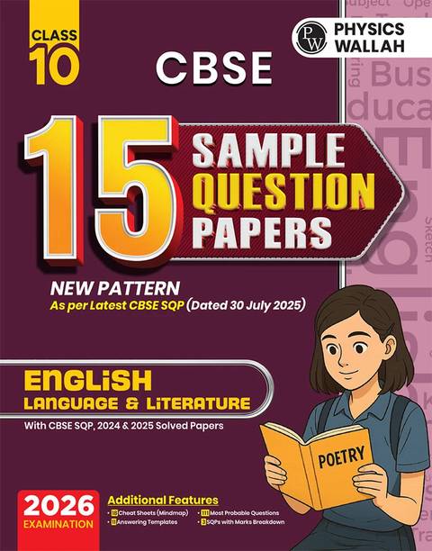 PW CBSE 15 Sample Question Papers Class 10 English For 2026 Board Exam New pattern
