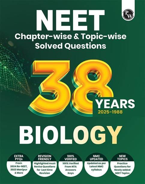 PW 38 Years NEET Previous Year Solved Question Papers Biology PYQ (2025 - 1988) Chapterwise Topicwise Solutions For NEET Exam 2026 with Newly Added Topics