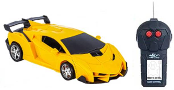White Devil Remote Control with Lighting 2 function 3d light car For Kids