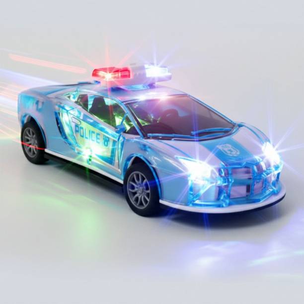 twist n turn 3D Police Friction Car Toy with Lights & Music