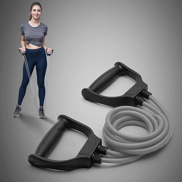alyv Double Toning Resistance Tube - Exercise Band for Workout(Grey) Resistance Tube