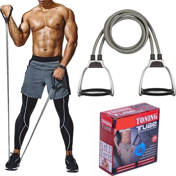 KITRON Double Toning Tube Pull Exercise Band for Stretching, Workout, Home Gym_SB117 Resistance Tube