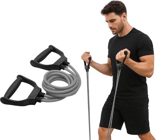 DFit Resistance Double Tube for Exercise, Stretching, & Workout Toning Pack of 1 Resistance Tube