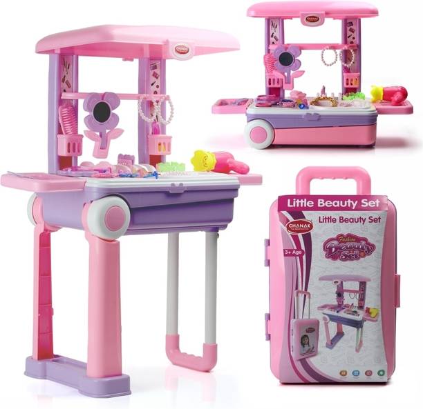 333MART Beauty Set Suitcase On Wheel, Portable For Girls With 23 Pieces
