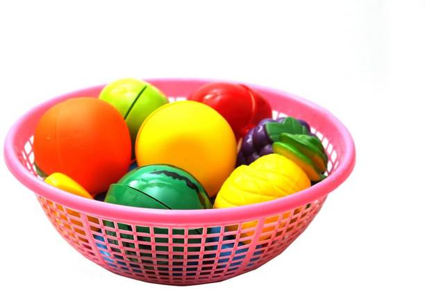 Nafhotoz fruits and vegetables toys basket Sliceable Cutting Board Play Kitchenfor kids