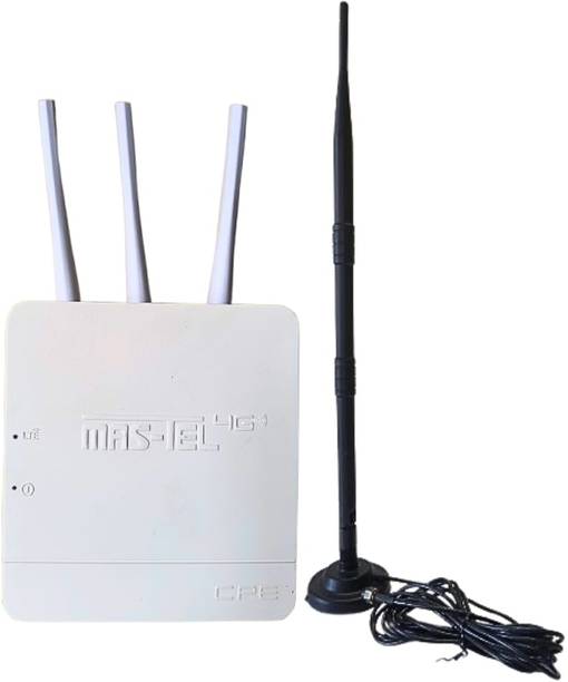Mastel 4G SIM High Speed Internet Wi-Fi Router with Outdoor antenna Kit 4G Router 2.4 GHz 300 Mbps Wifi Speed Quad Band Internal & External Antenna MiFi (Sim Based)