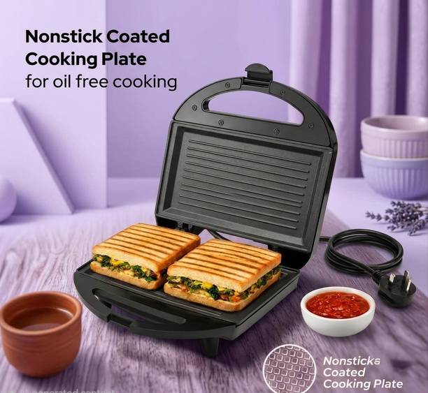 Thirdwind Supeb Electric Grill Sandwich ToasterMaker 800W,PFOA Free Non-Stick Grill Plates Grill, Open Grill, Pizza Pan, Roti Maker, Toast, Waffle