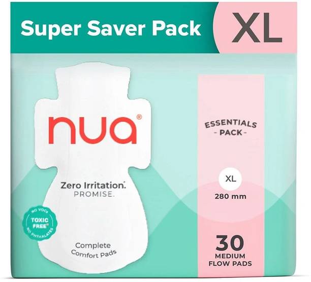 Nua Complete Comfort 30 Medium Flow XL | Essentials Pack | 4X Comfort Sanitary Pad