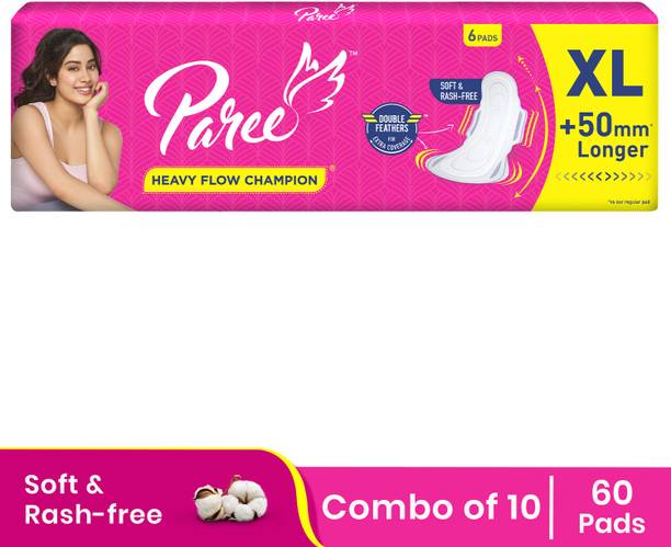 परी Soft & Rash Free XL Sanitary Pads, With 3 Seconds Absorption for Heavy Flow