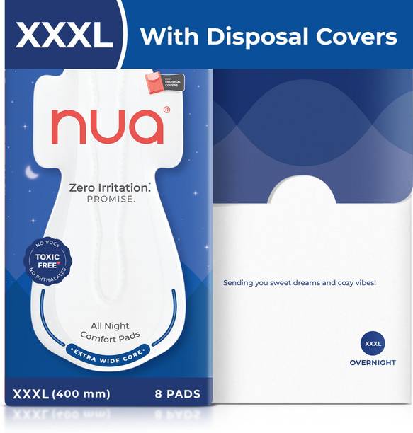 Nua All Night Comfort 400mm XXXL with Disposal Cover | Extra Wide Core Sanitary Pad
