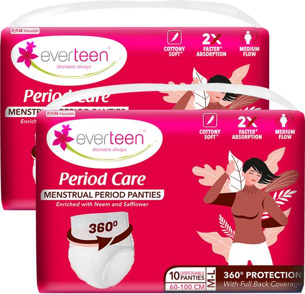 everteen Disposable Menstrual Period Panties|12 Hr Leak Proof |M-L|(Packof20) Sanitary Pad