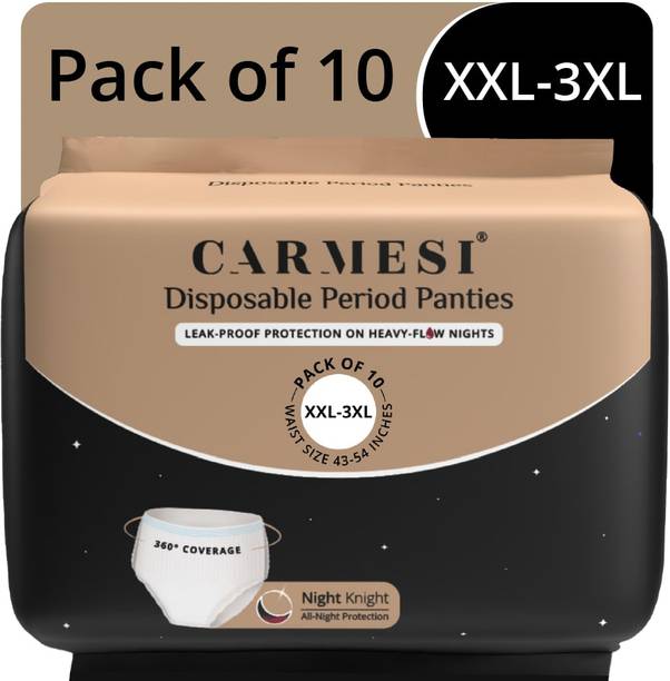 कार्मेसी Disposable Period Panties (XXL-3XL) |Leak-Proof Protection For Heavy-Flow Nights