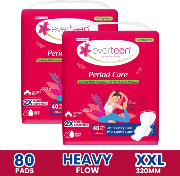 everteen Period Care XXL Soft with Neem-Safflower - (40 Pads Each) Sanitary Pad