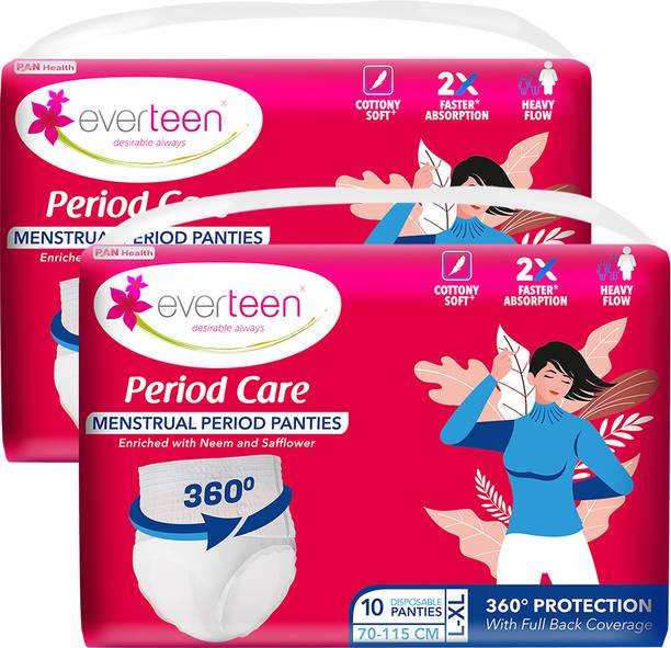 everteen Disposable Menstrual Period Panties|12 Hr Leak Proof| L-XL|(Pack�of�20) Sanitary Pad