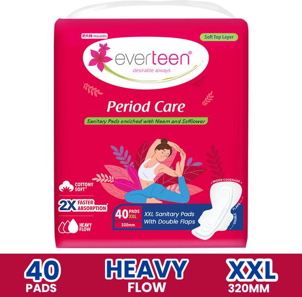 everteen Period Care XXL Soft with Neem-Safflower - 1 Pack (40 Pads) Sanitary Pad