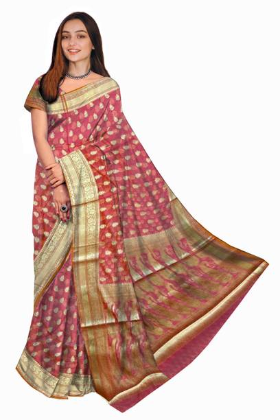 Embroidered Banarasi Satin Saree