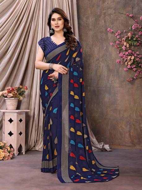 AAI LAXMI CREATION Digital Print, Printed Daily Wear Georgette Saree
