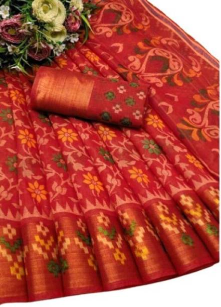 Printed Bollywood Cotton Blend Saree Price in India