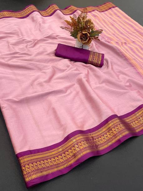 HouseOfCommon Woven, Self Design Bollywood Cotton Silk, Jacquard Saree