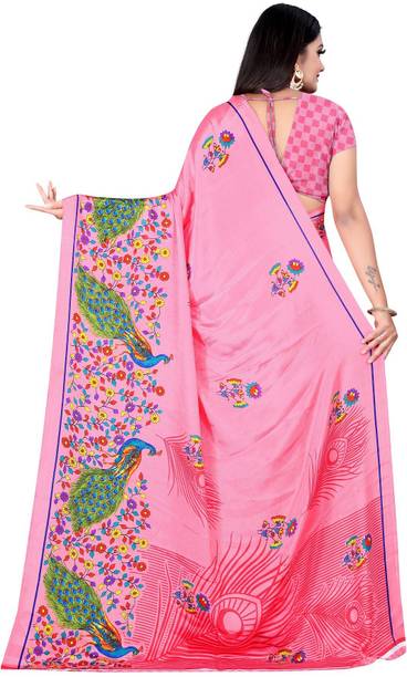 Leelavati Printed Daily Wear Crepe Saree - Image 2
