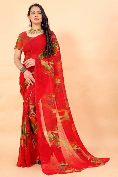 Printed Daily Wear Georgette Saree Price in India
