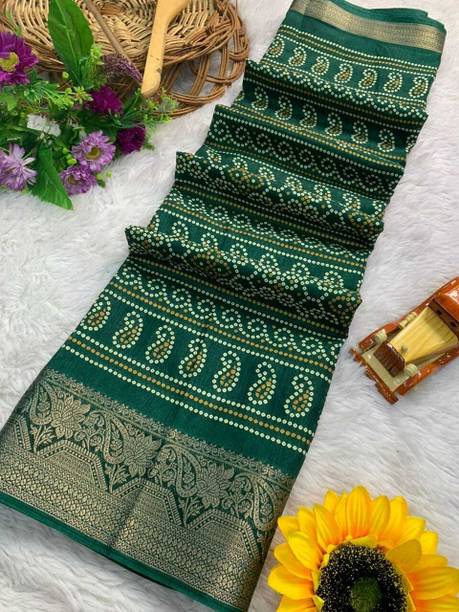 Ghan Sals Printed Bollywood Silk Blend Saree