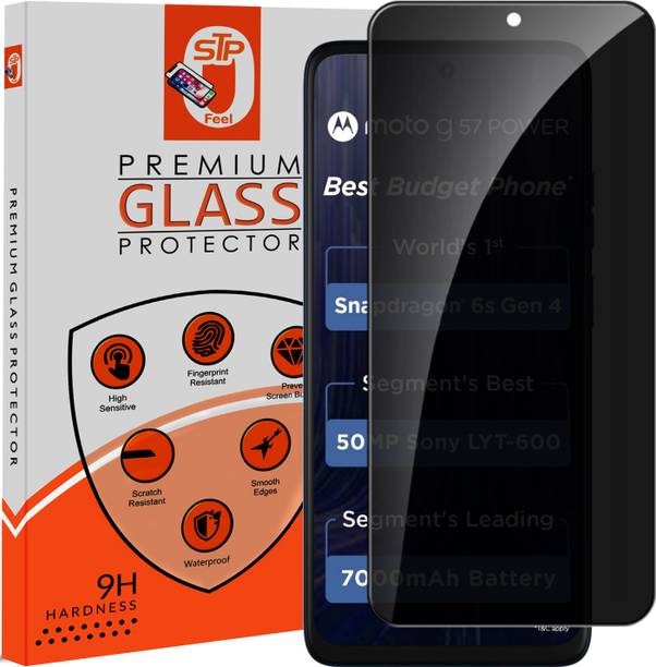 STP FEEL Tempered Glass Guard for Motorola G57 Power 5G / Moto G57 Power 5G Privacy Screen Protector Guard with Easy Installation Kit