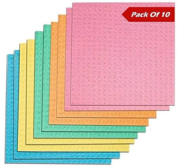PITRADEV Cellulose Sponge Wipe for Kitchen/Table/Glass Clean 13x Absorption Wipes Pack 10 Wipes