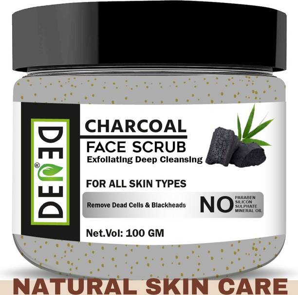 Dened Charcoal Face Scrub For Men and Women Natural Skin Scrub